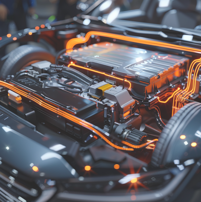 Futuristisch interieur van een elektrische auto.