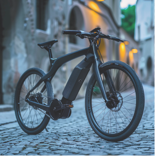 Gedetailleerd beeld van een elektrische fiets.