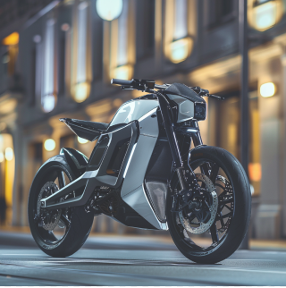 Gedetailleerd beeld van een elektrische motorfiets.