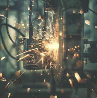 De foto toont een elektrische schok.