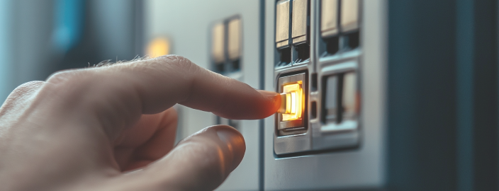 Vingerbediende schakelaar voor aardlekbeveiliging